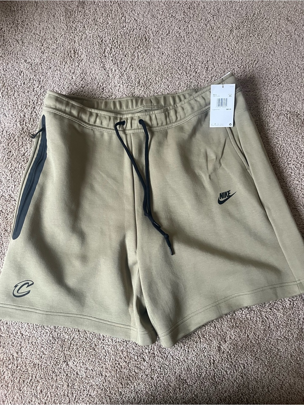 Nike Men’s Olive/Tan Athletic Drawstring Shorts
